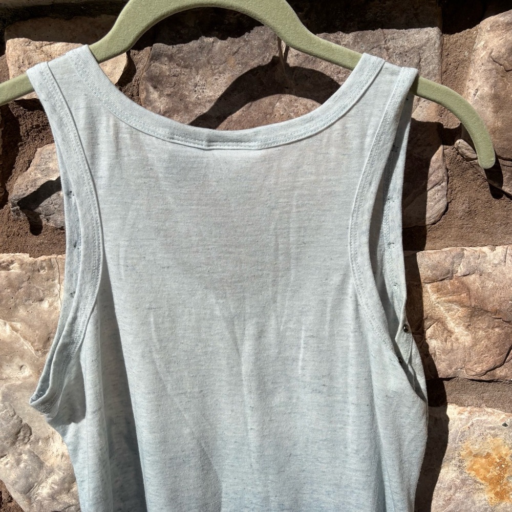 Harley Davidson Women’s Tank Top Studded Size Medium Light Blue Y2K - Picture 5 of 6